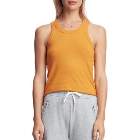 Bandier Sincerely Jules The Willow Scoop Neck Tank In Goldenrod - Picture 2 of 7